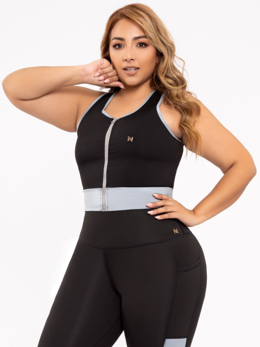 Sorbet Crop Top for Women – Sleeveless Athletic Tank, Breathable Suplex Fabric, Zipper Detail, Ideal for Workouts & Everyday Wear