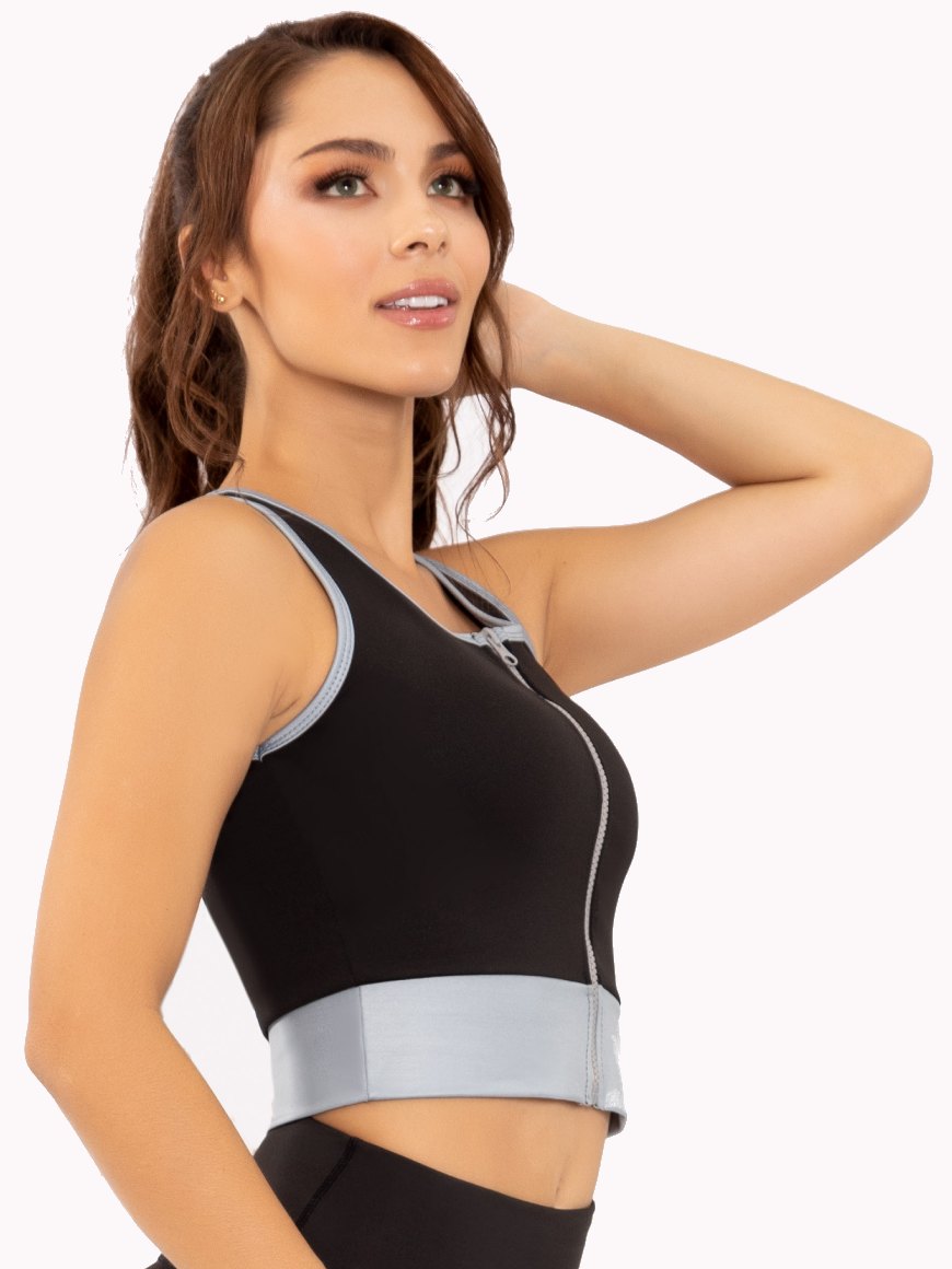 Sorbet Crop Top for Women – Sleeveless Athletic Tank, Breathable Suplex Fabric, Zipper Detail, Ideal for Workouts & Everyday Wear