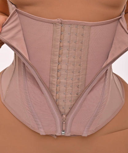 High-Control Strapless Corset Shapewear with Hooks, Invisible Closure & Sculpting Boning Ref.09533