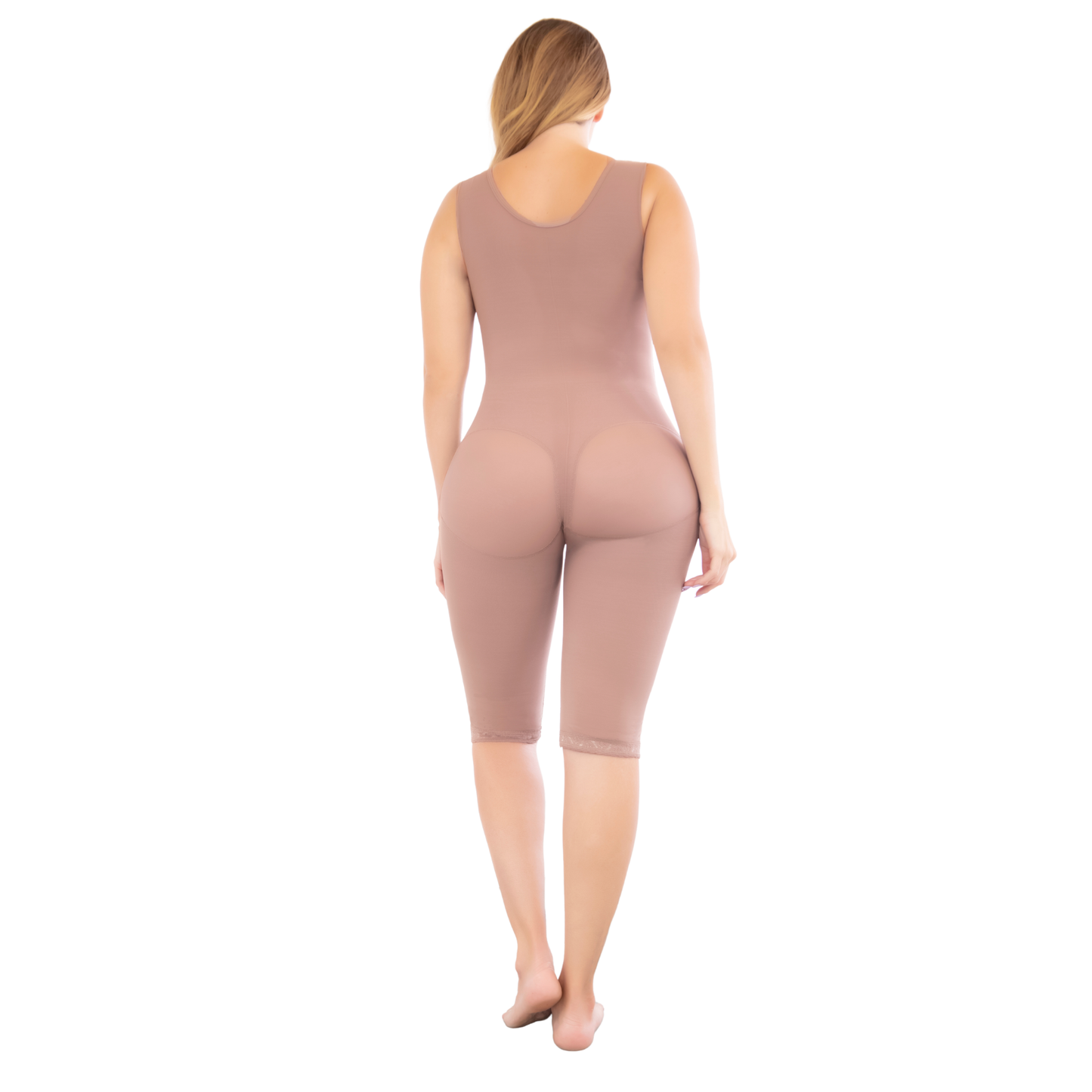 High Compression Knee-Length Shaper with Sleeves & Built-In Bra | Ref. 09010