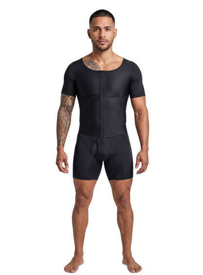 Men’s Mid-Thigh Shaper with Short Sleeves | Ref. 57001