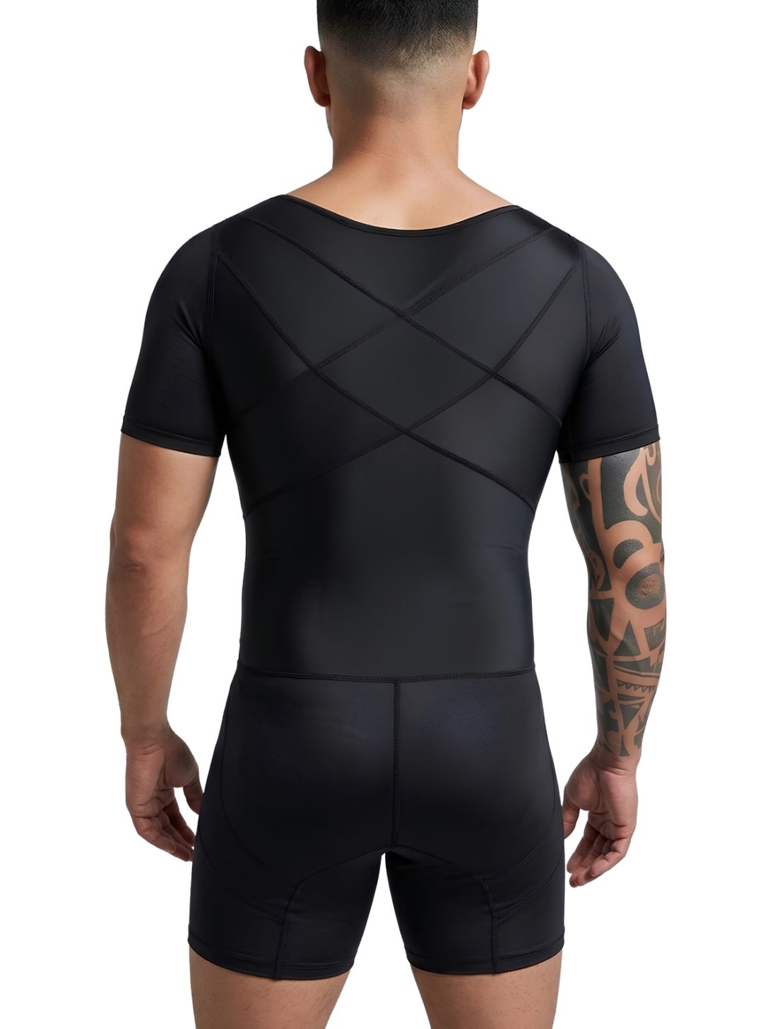 Men’s Mid-Thigh Shaper with Short Sleeves | Ref. 57001