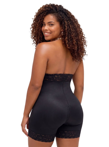 Seamless High-Waist Mid-Thigh Shaper with Perineal Zipper | Ref.57035