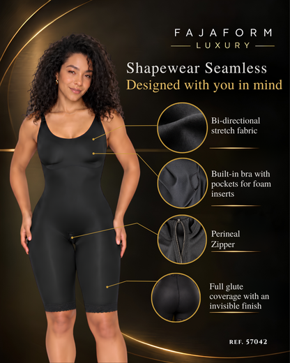 Medium-Compression Seamless Knee-Length Bodysuit | Ref. 57042