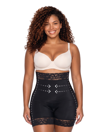 Seamless High-Waist Mid-Thigh Shaper with Perineal Zipper | Ref.57035