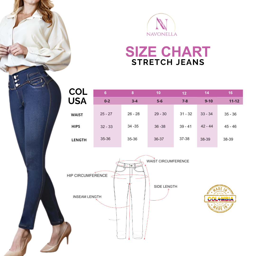 Colombian High-Rise Eighties-Style Jeans – Pre-Washed Blue, Distressed | Ref. 55112