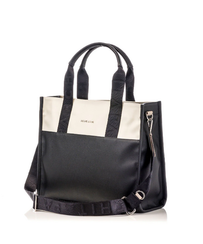 Bolso Shopping Clásico Negro x Crema Ref.P548