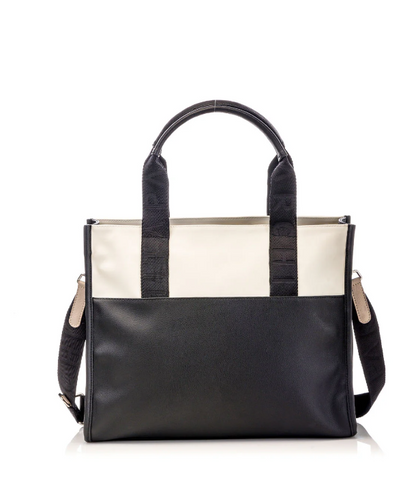 Bolso Shopping Clásico Negro x Crema Ref.P548