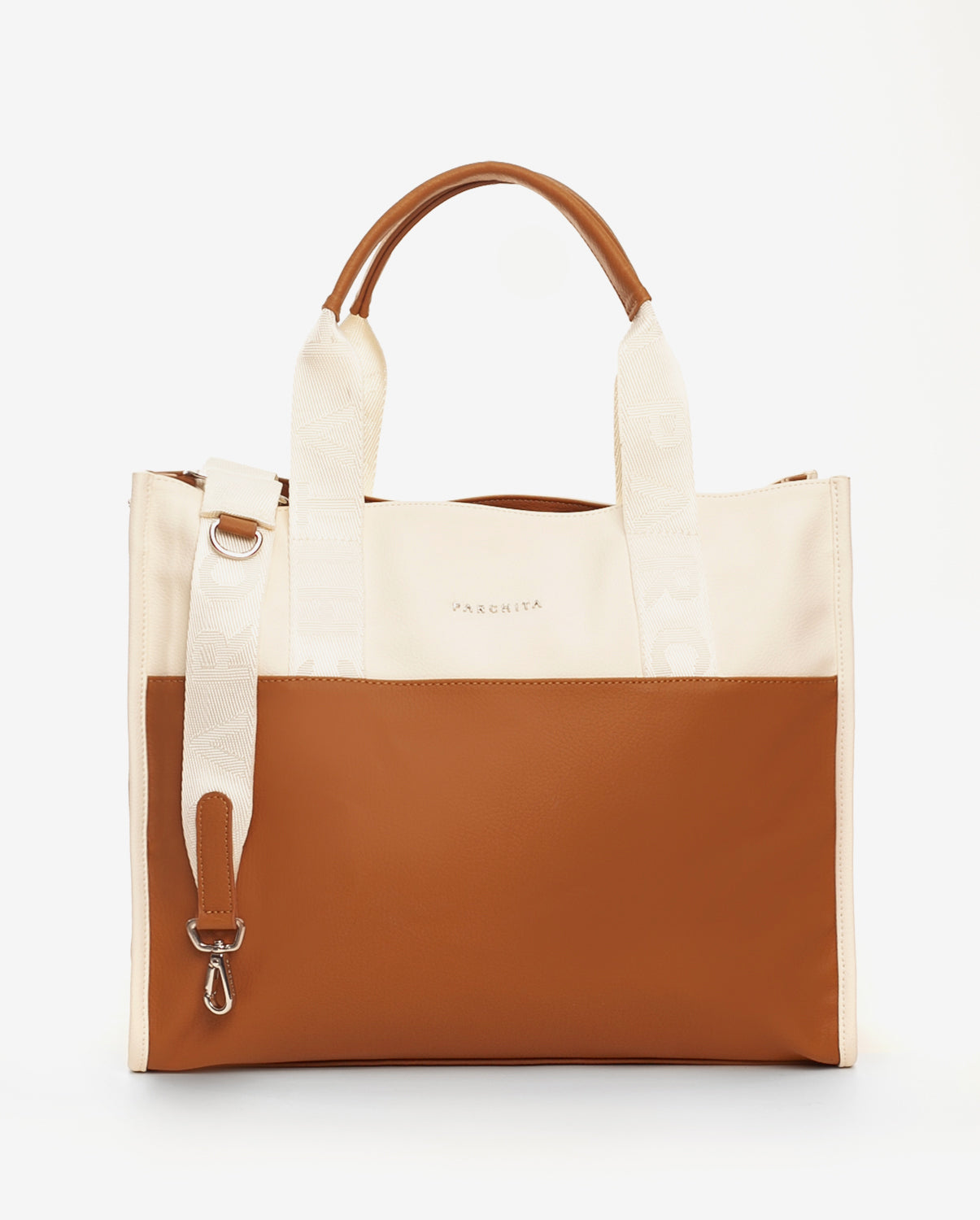 Bolso Shopping Clásico Negro x Crema Ref.P548