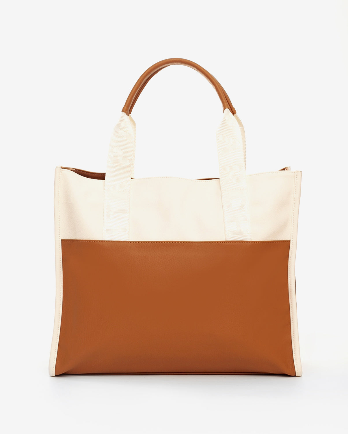 Bolso Shopping Clásico Negro x Crema Ref.P548